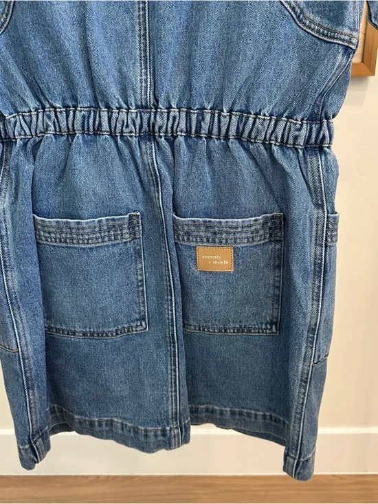 Denim Button-Front Short Sleeve Dress - Picture 5 of 5